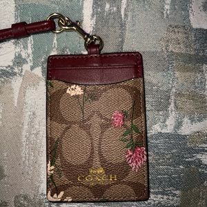 Coach Id Lanyard In Signature Canvas With Wildflower Print